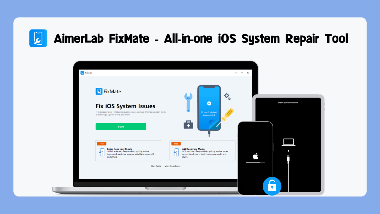 AimerLab FixMate – kõik-ühes iOS-i süsteemi parandamise tööriist