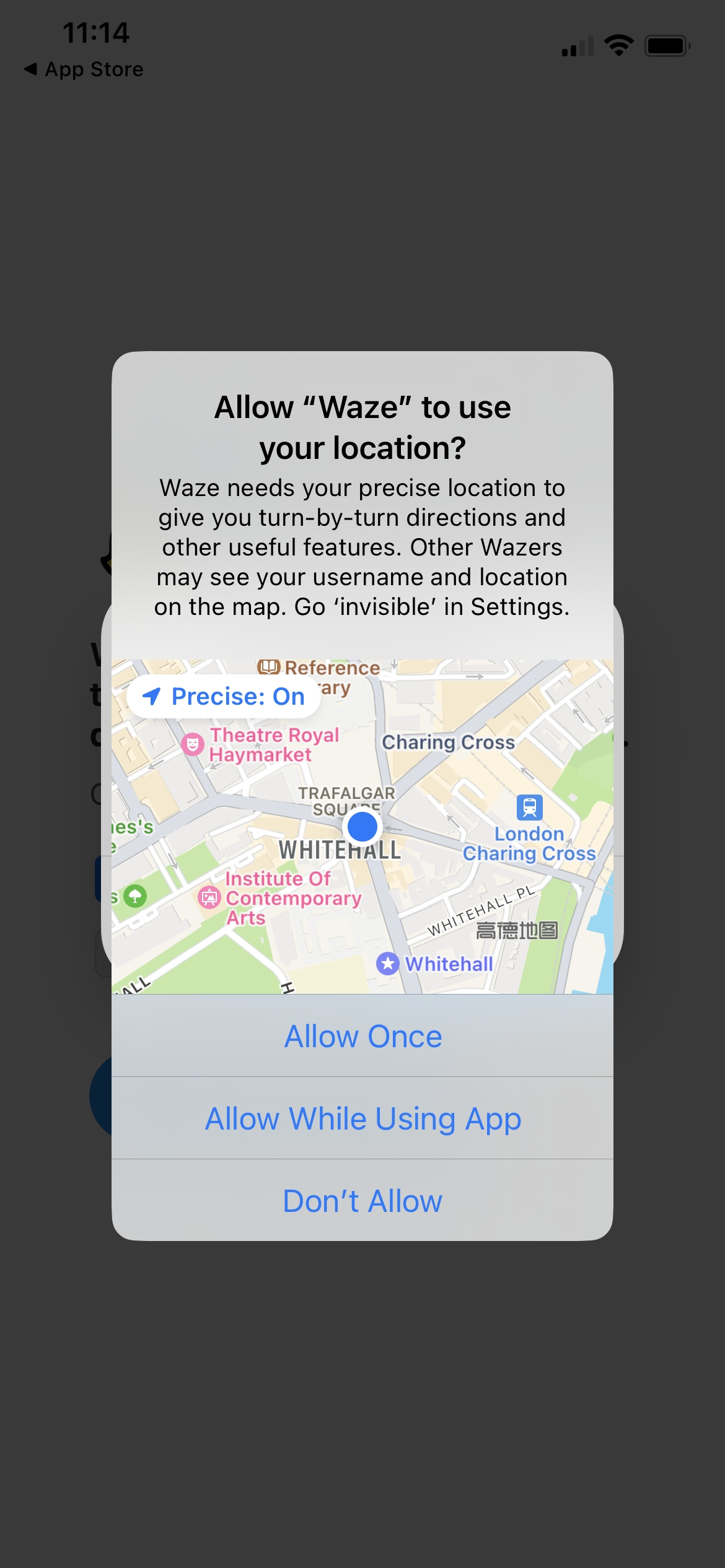Allow Waze to use location