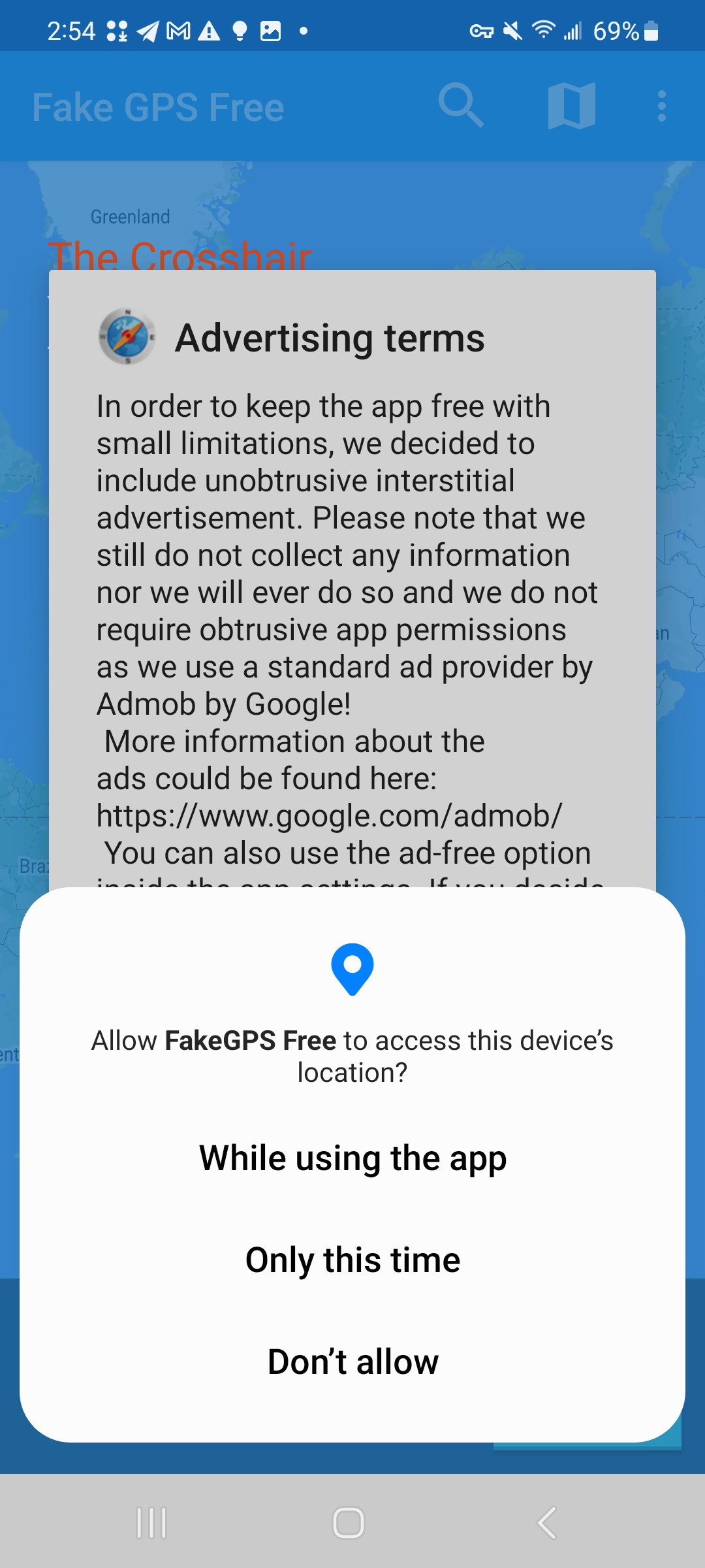 Allow fake gps location spoofer to acess your location
