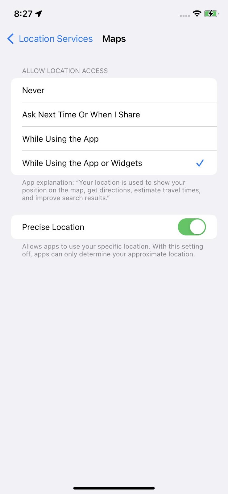 Allow location services