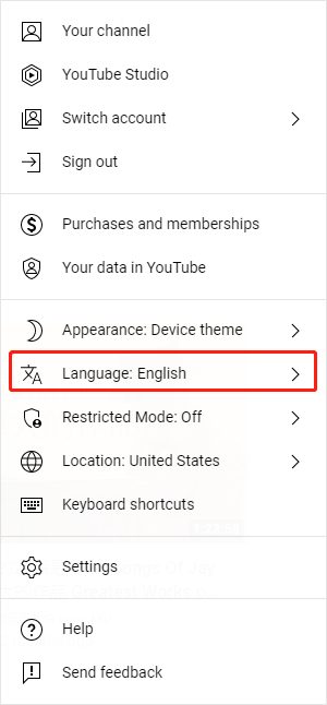 Youtube భాషను మార్చండి