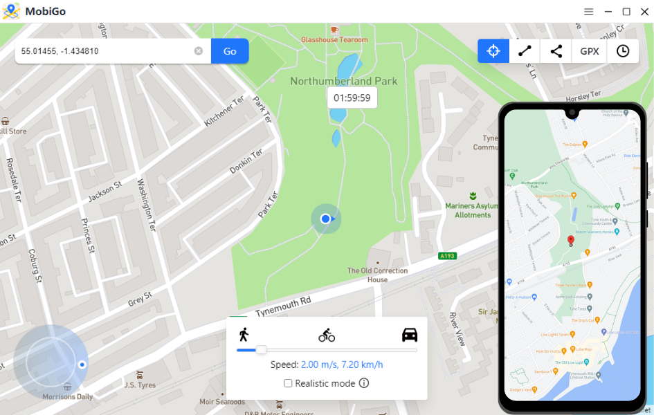 Priksa lokasi Android