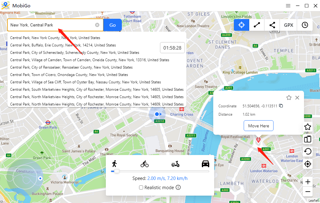 Choose a location or click on map to change location