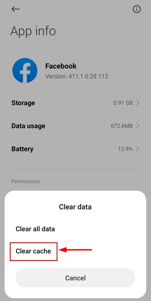 Clear Facebook Cache