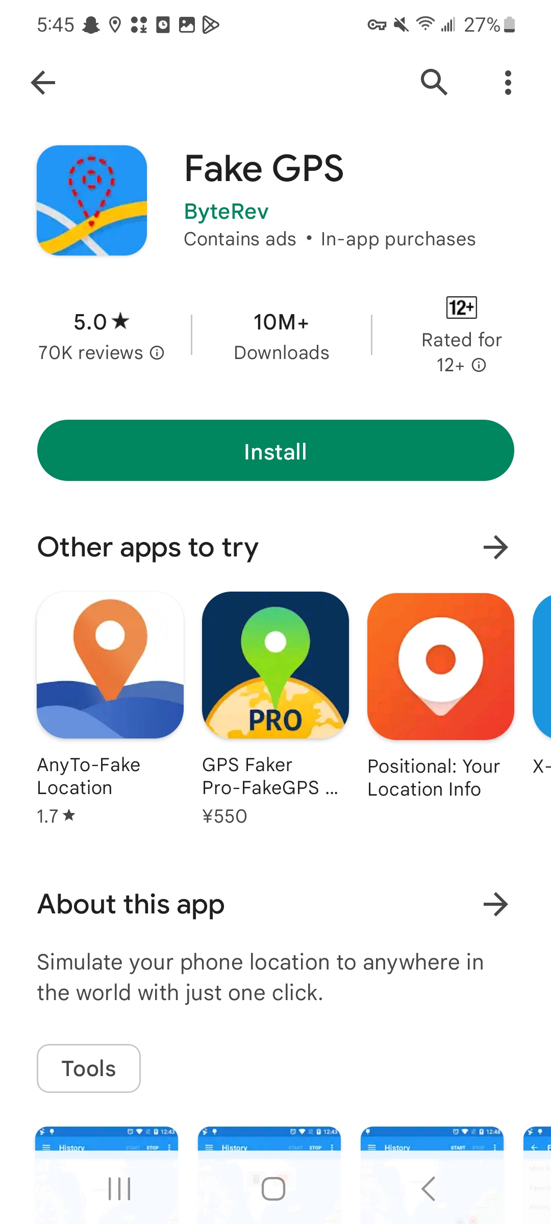 Download and install Fake GPS Simulator