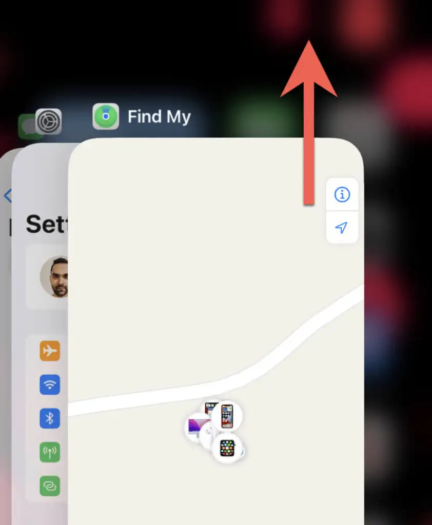 Force Close and Reopen "Find My" App