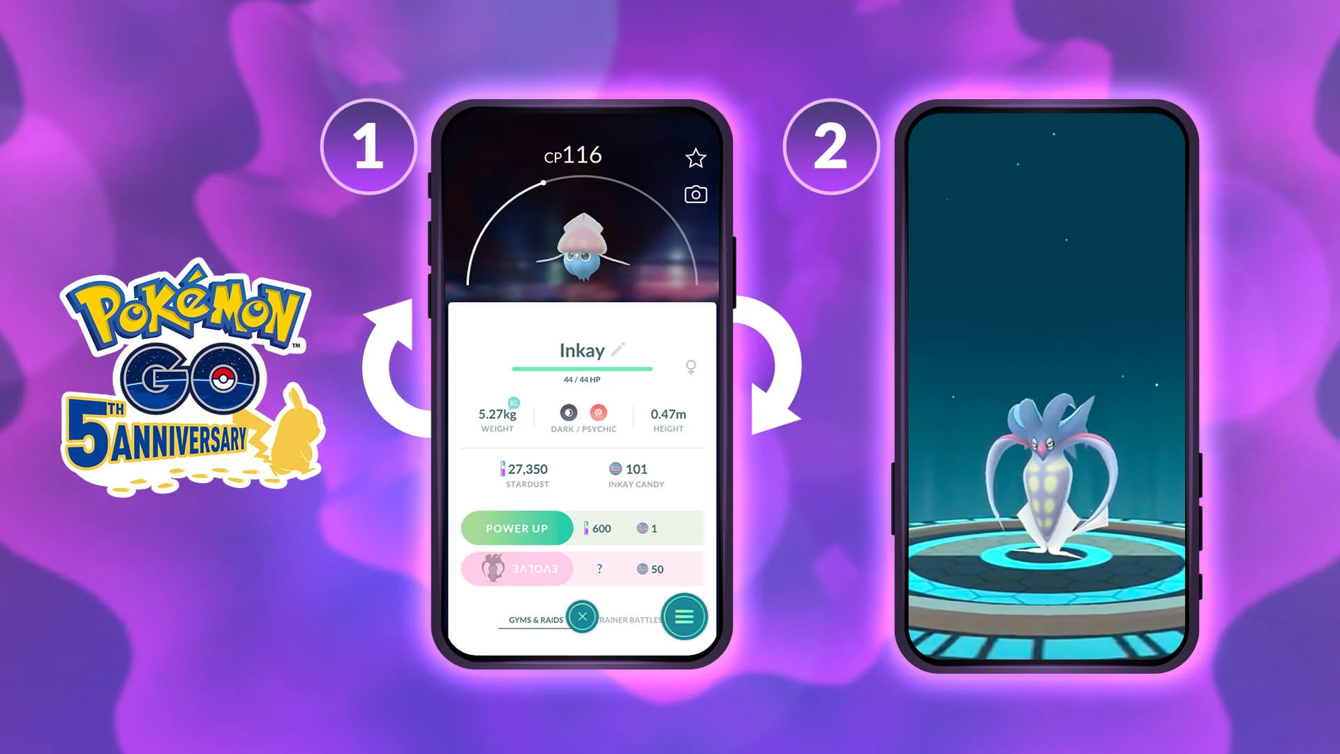 Wéi Evolve Inkay am Pokémon Go