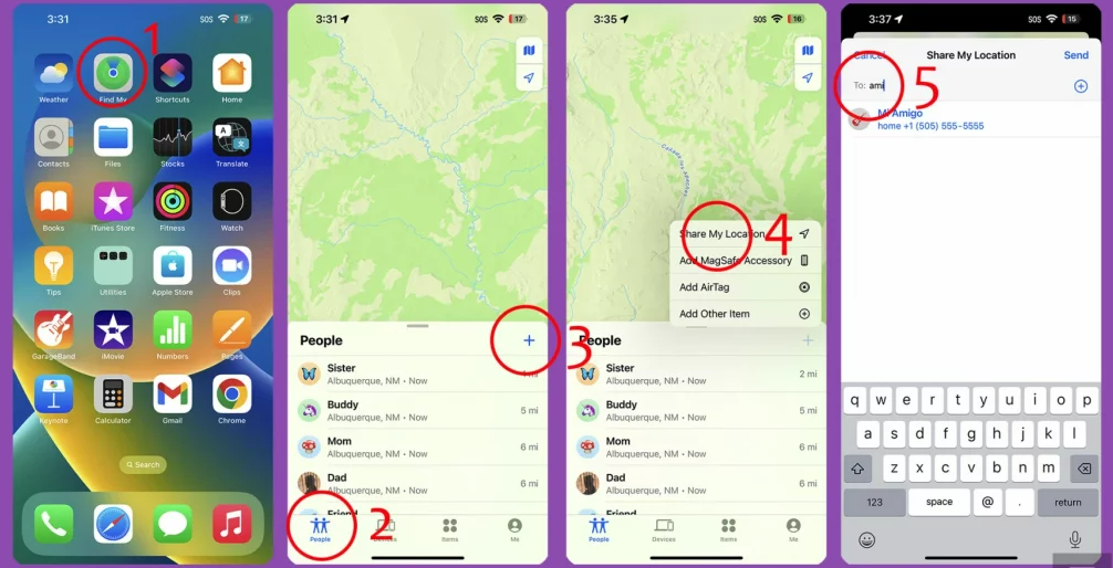 Sådan deler du placering på Find min iPhone