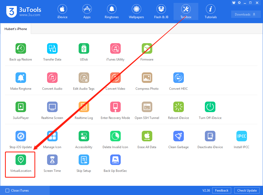 Start Virtual Location Tool