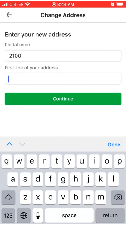 Nextdoor enter new address