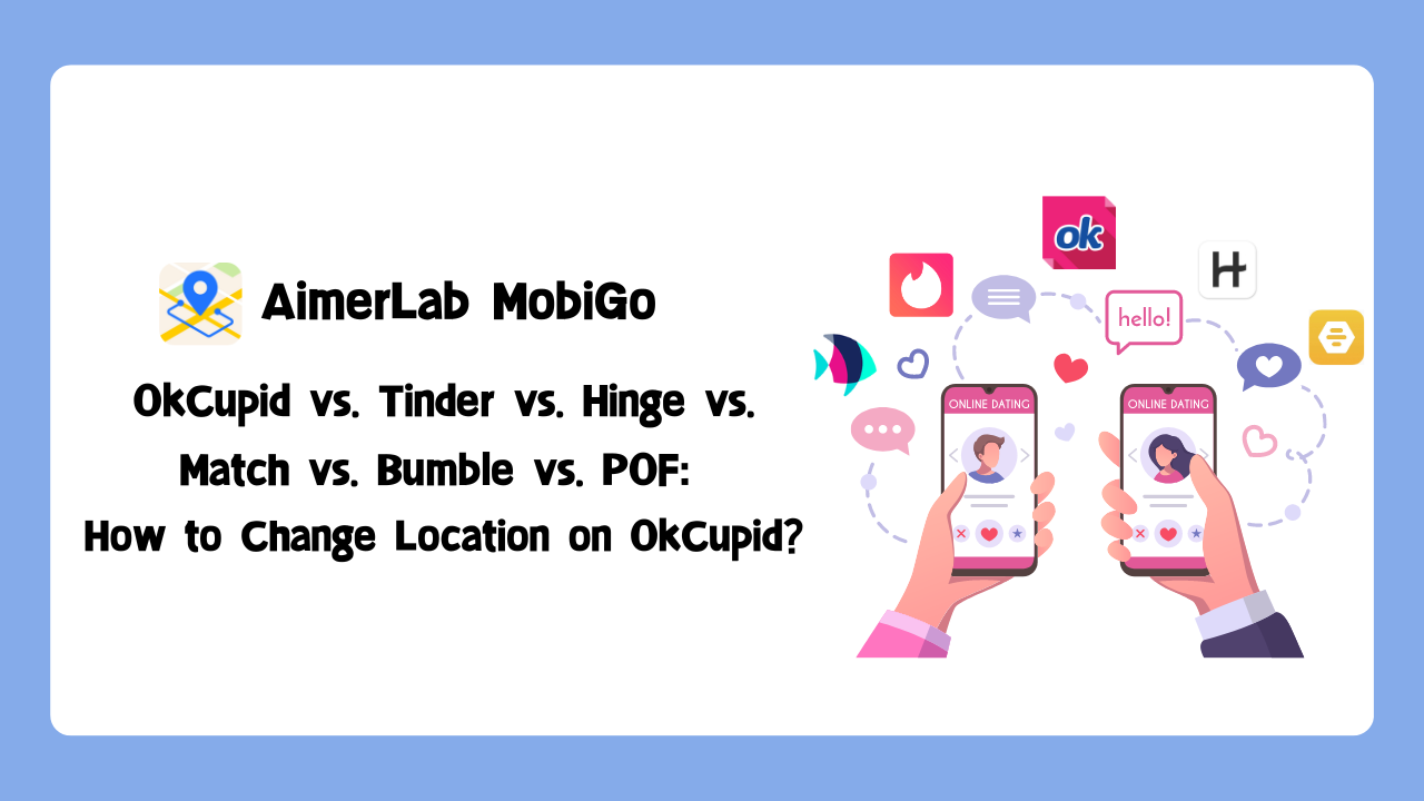 OkCupid vs Tinder vs Hinge vs Match vs Bumble vs POF Com canviar la ubicació a OkCupid