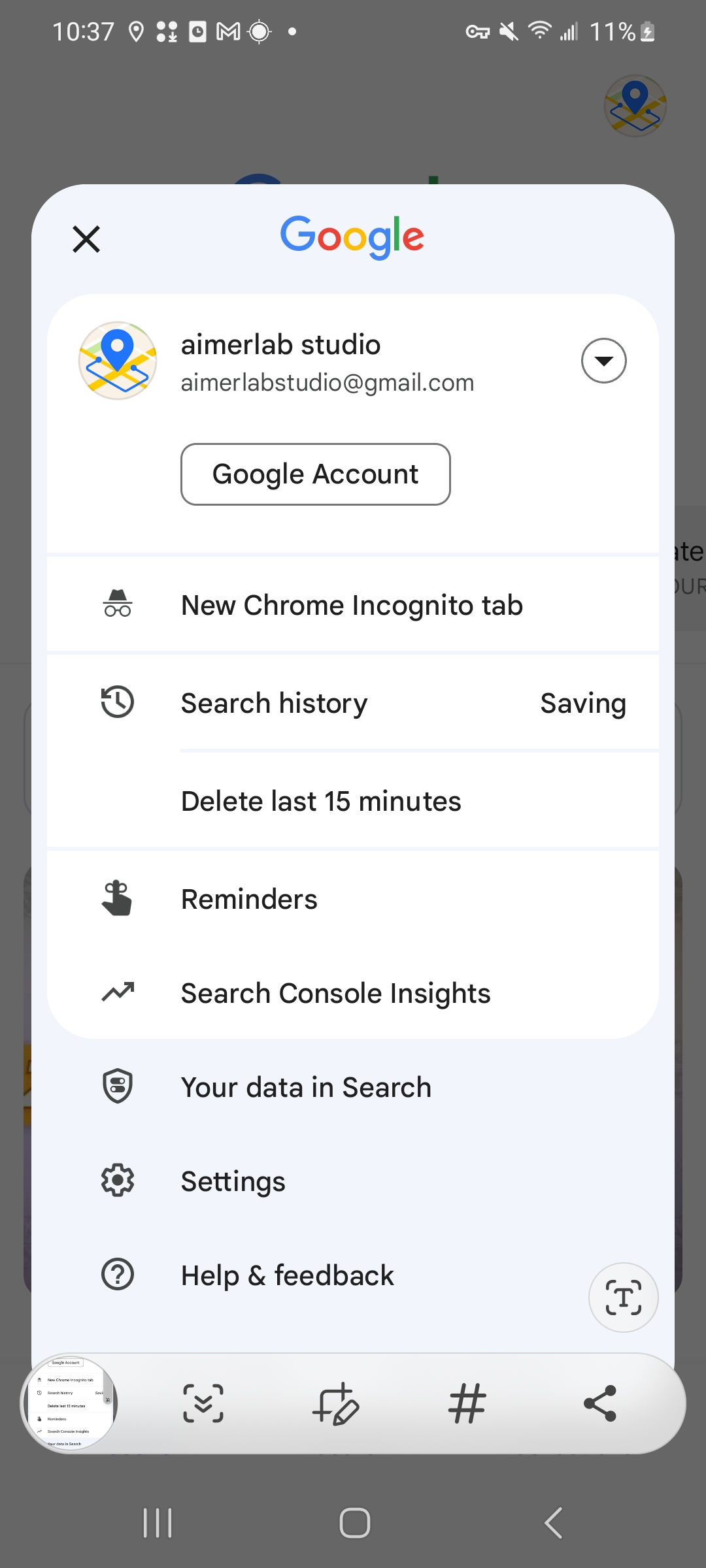 Open Google Account Settings