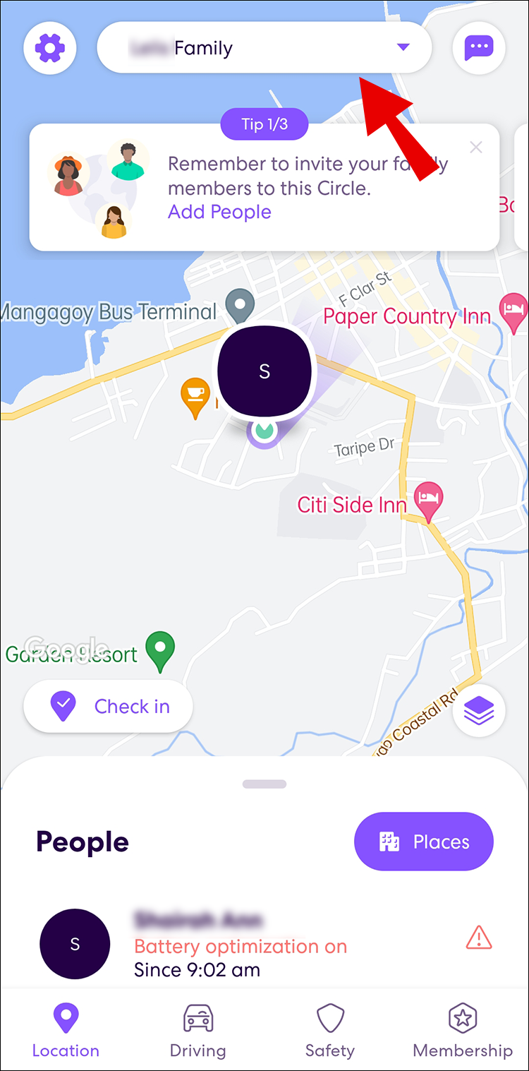 Life360 सेटिंग्ज उघडा