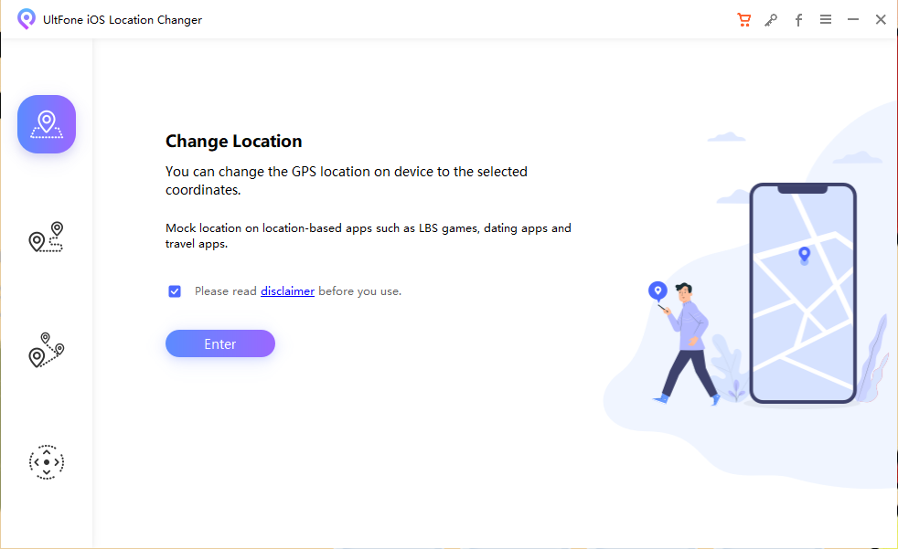 UltFone iOS location changer choose mode to enter