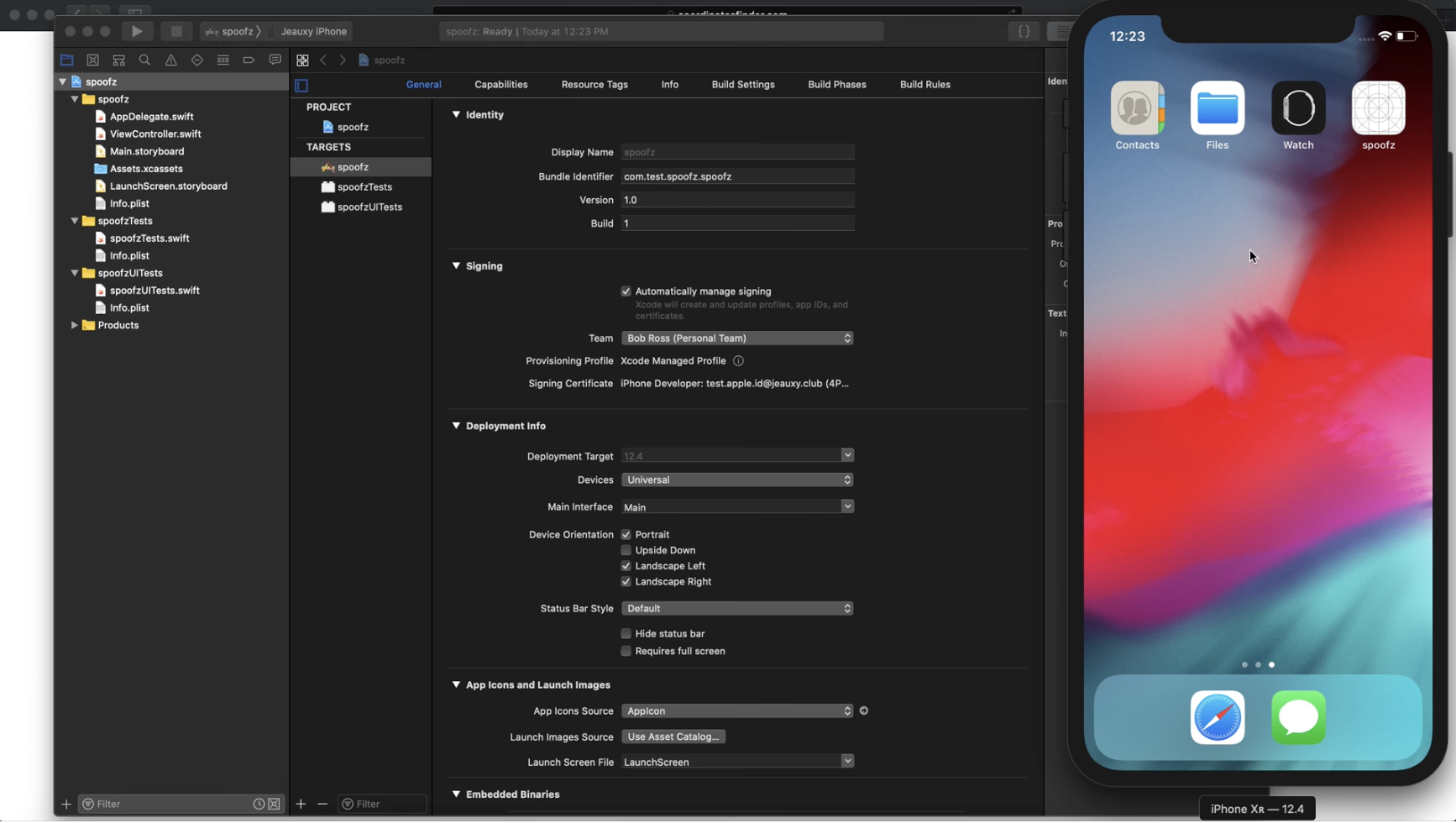 Xcode new project on iPhone