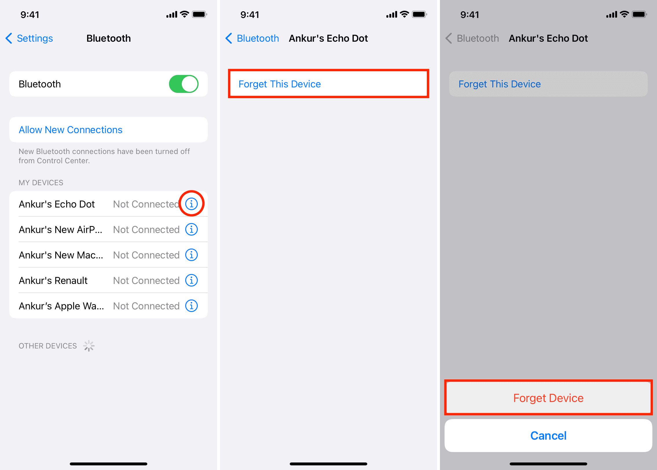 bluetooth forget device