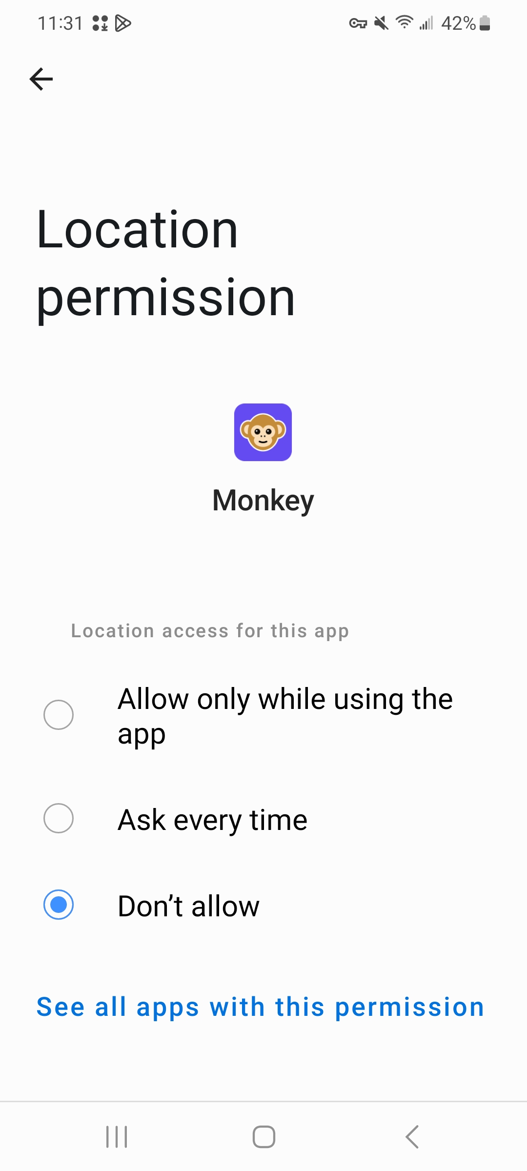 বন্ধ mokey অবস্থান অনুমতি