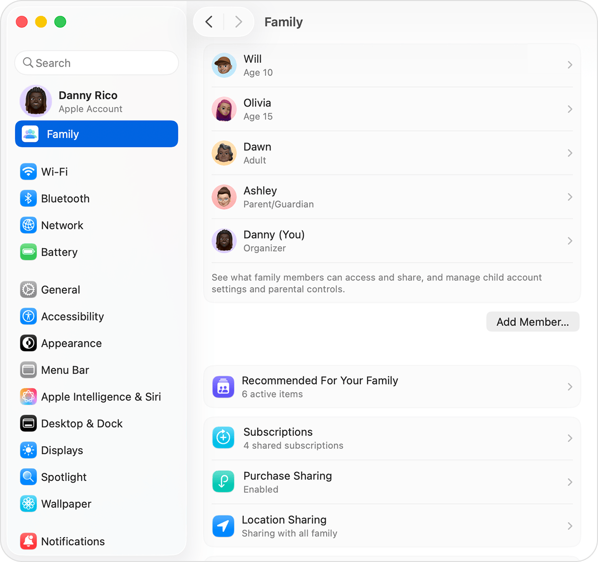 family sharing location