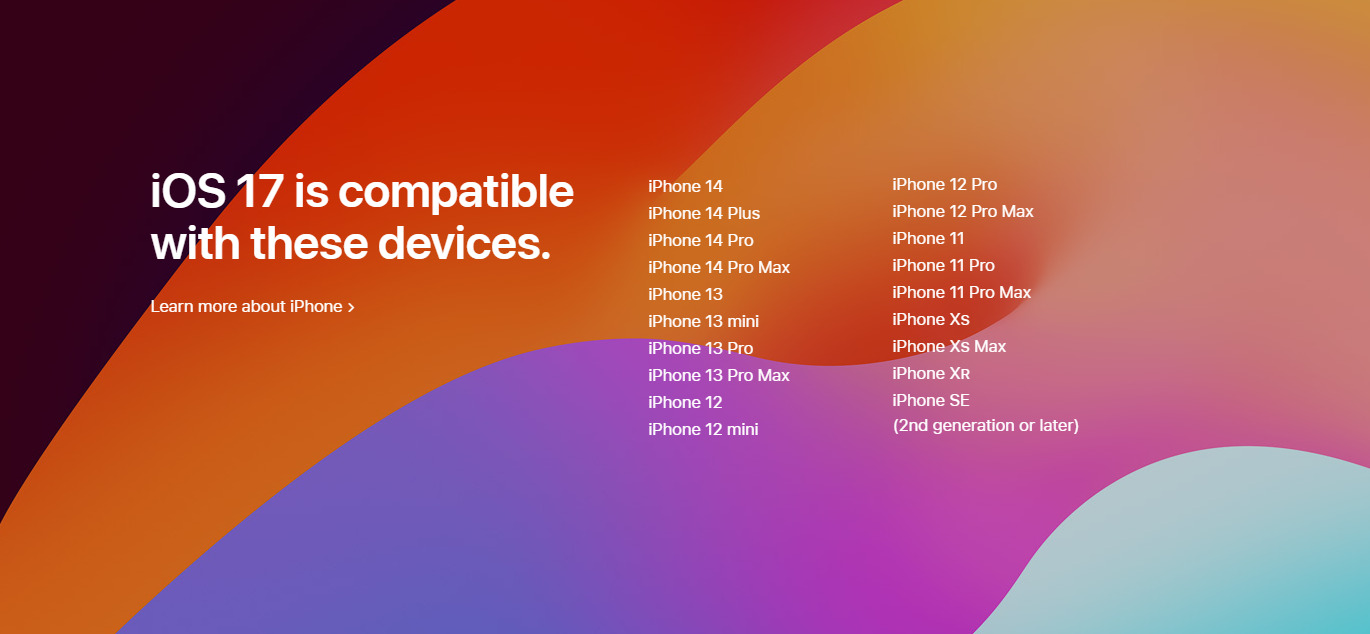 Dispositius compatibles amb iOS 17