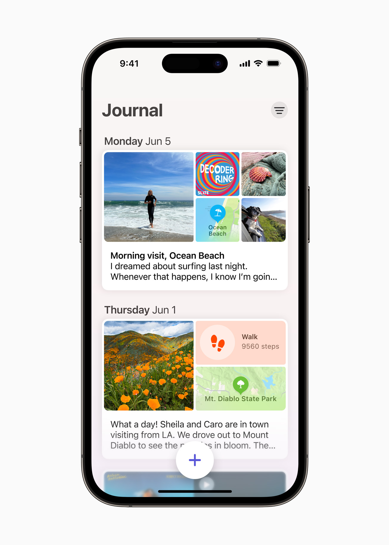 iOS 17 journal