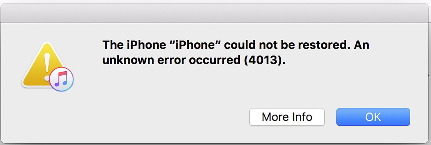 iPhone kesalahan 4013