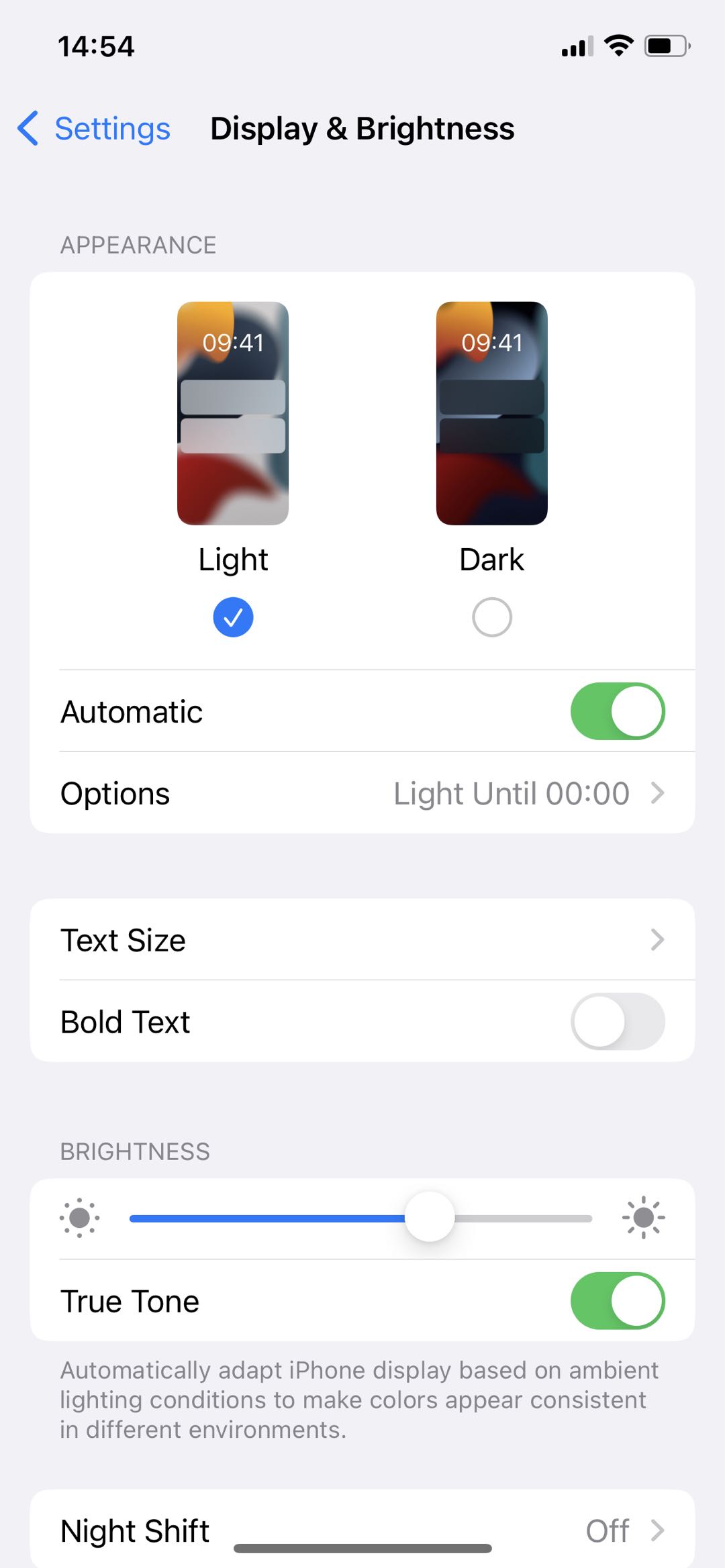 iPhone light mode