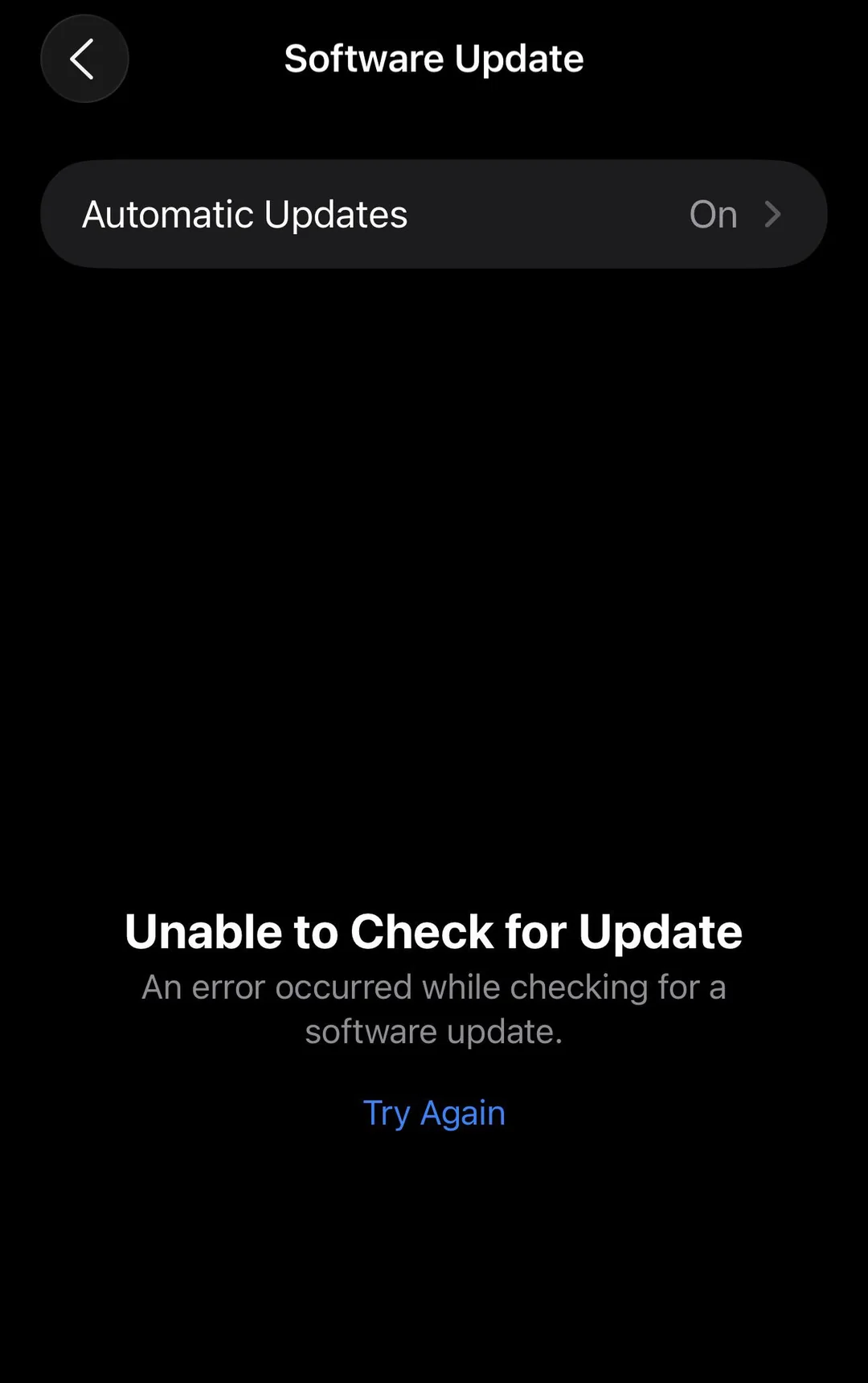 ios 26 unable to check for updates​