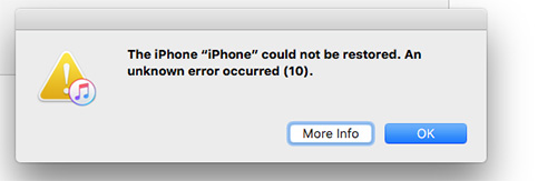 iphone could not be restored error 10​