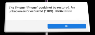 iphone could not be restored error 1109