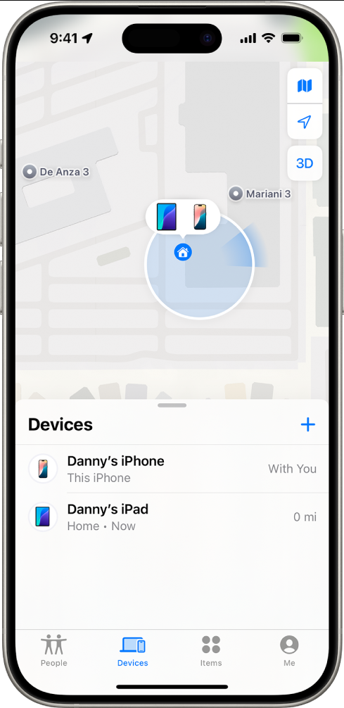 iPhone encuentra mis dispositivos de aplicación