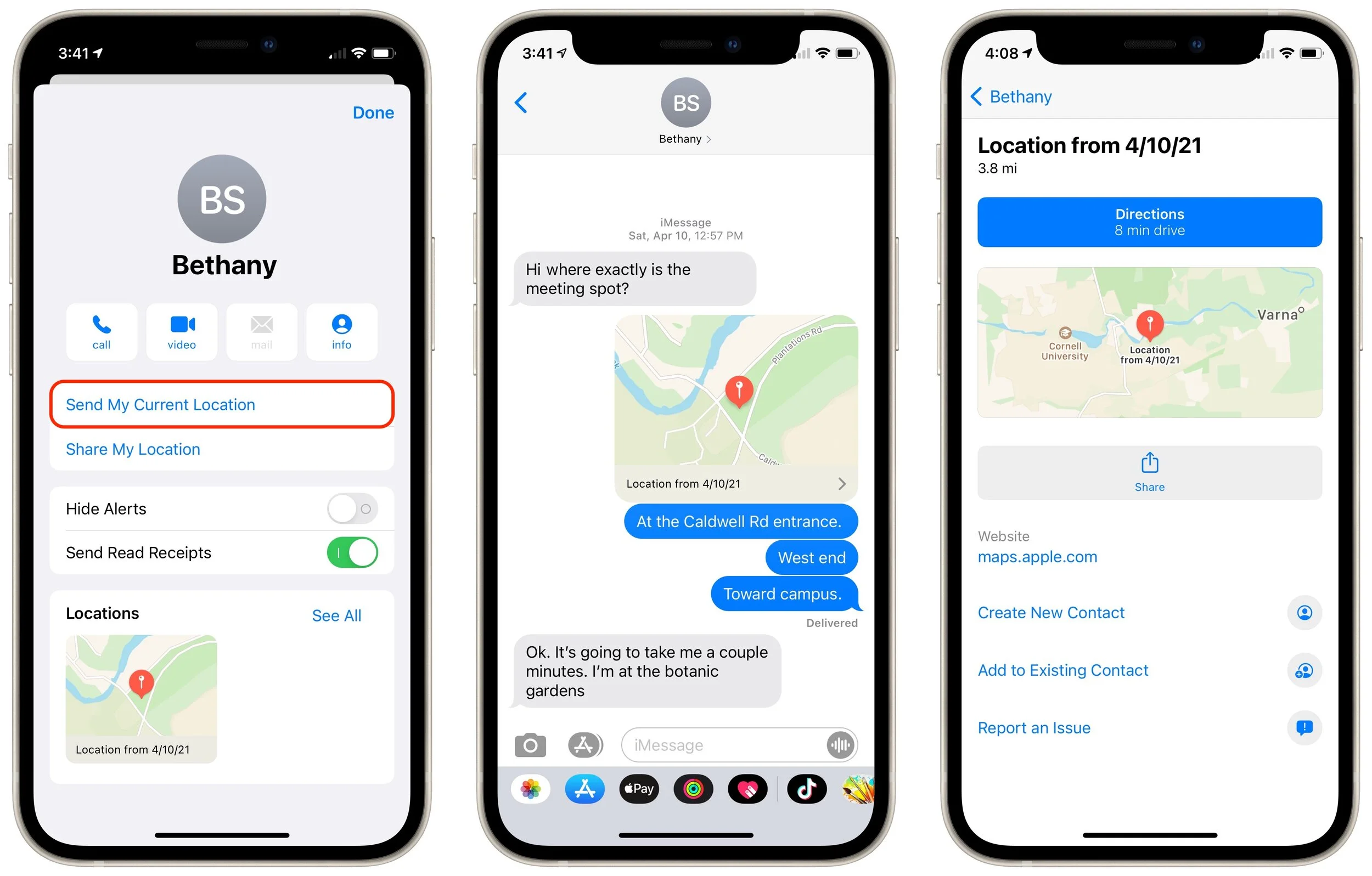 Los mensajes de iPhone envían mi ubicación actual