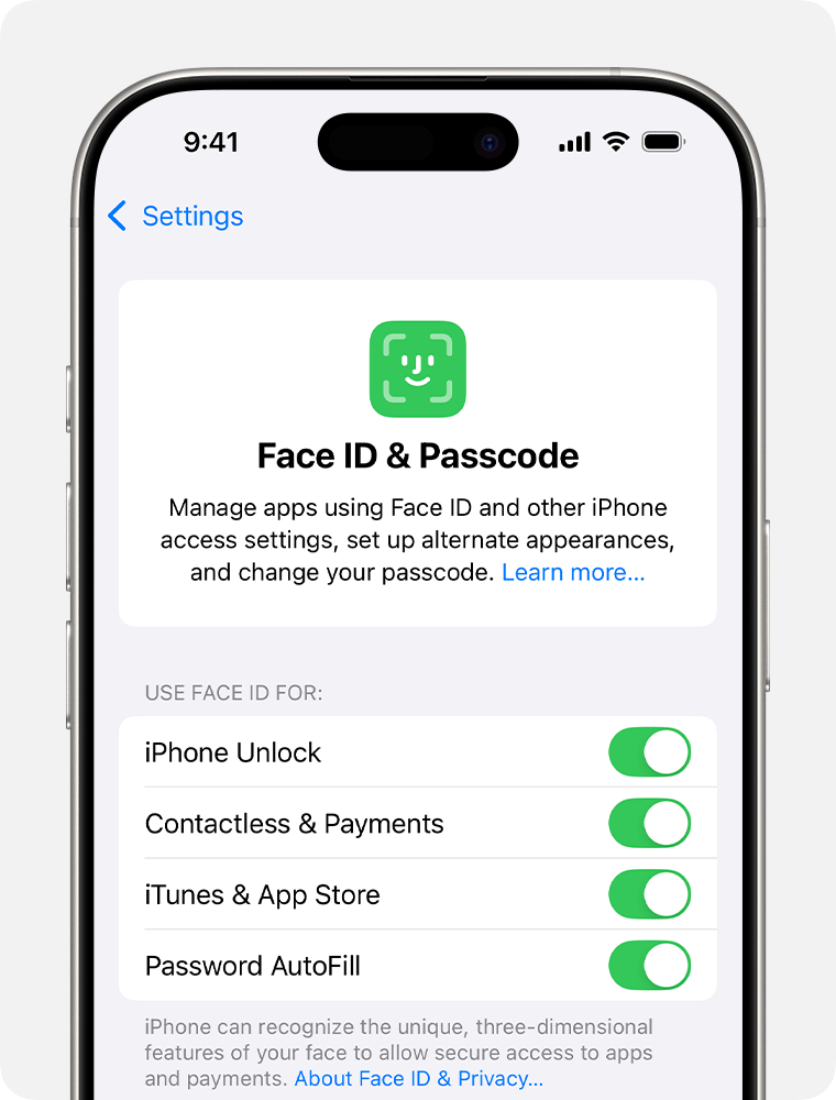 iphone settings passcode