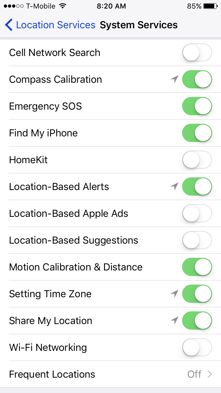 iphone system services location