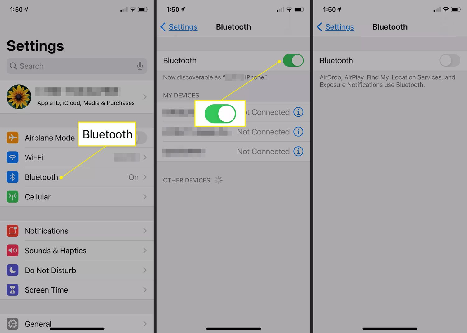 iPhone Bluetooth deaktivieren
