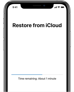 new iphone restore from icloud stuck
