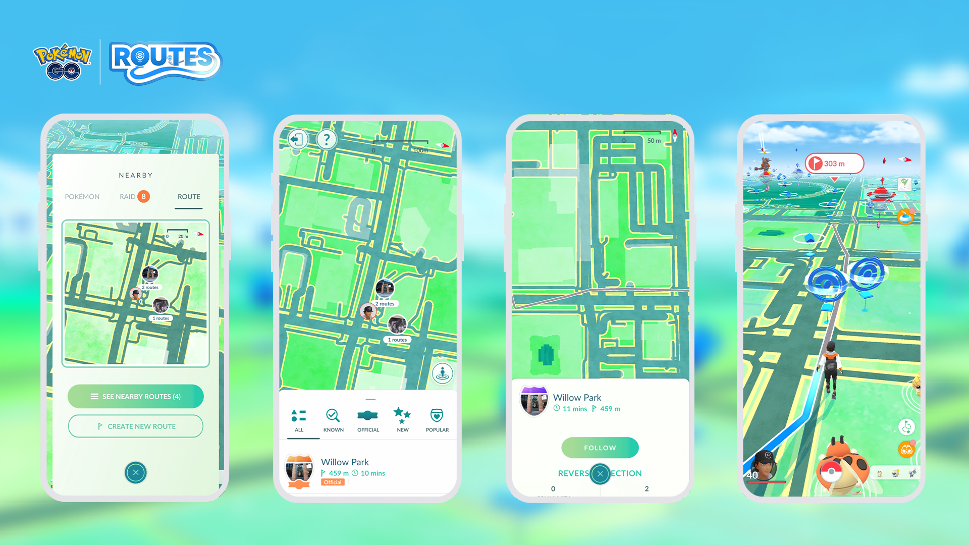 Pokémon gaan een route verkennen