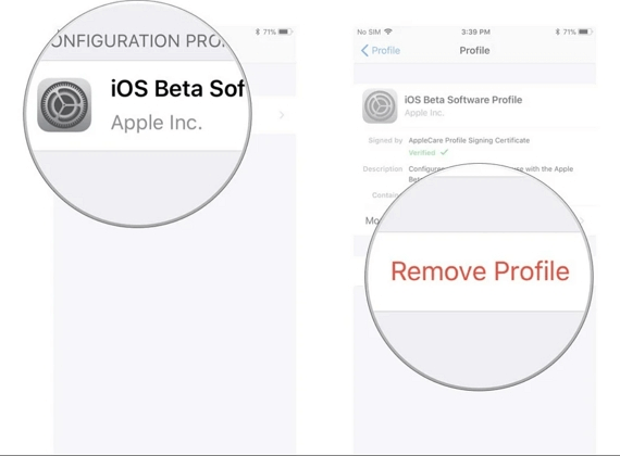 iOS bètaprofielen verwijderen