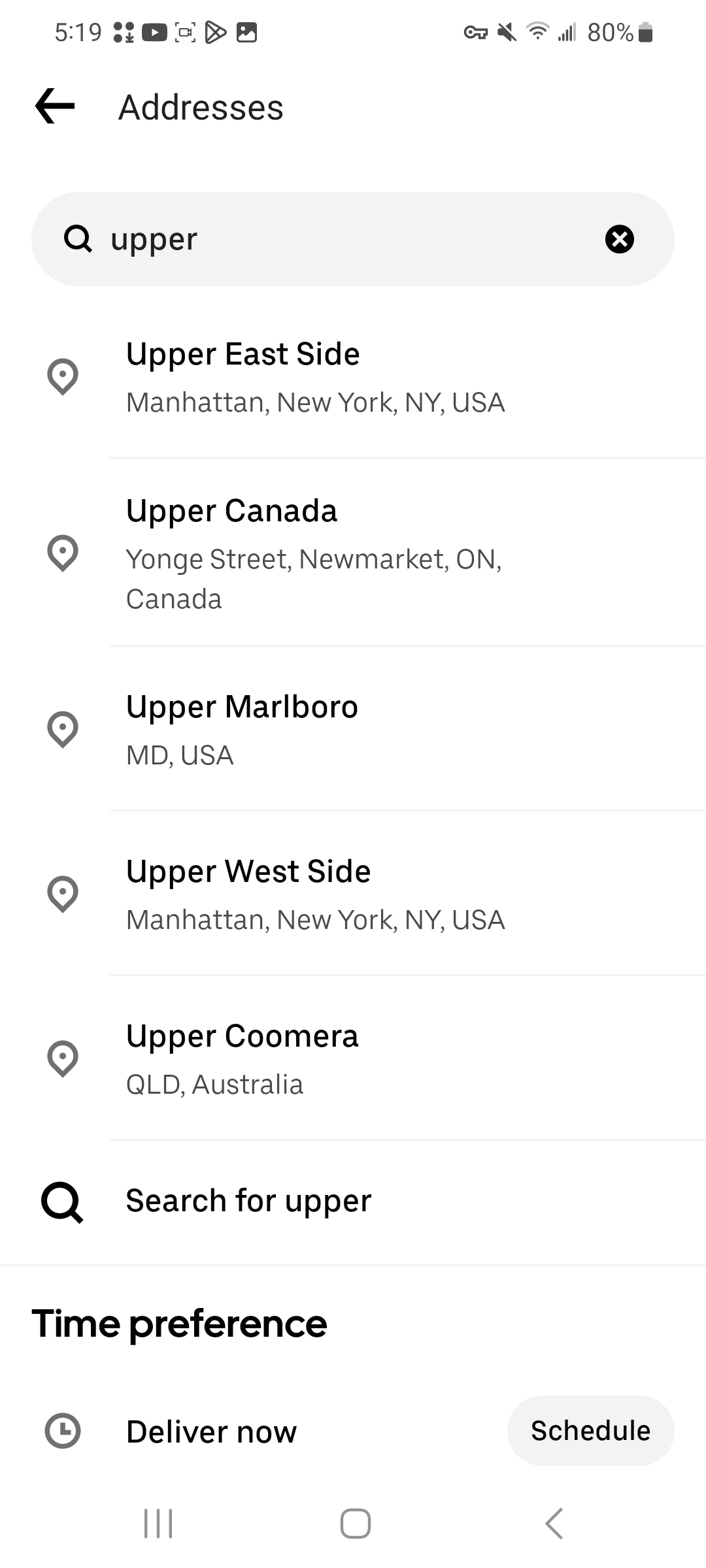 Uber isst neue Adresse finden