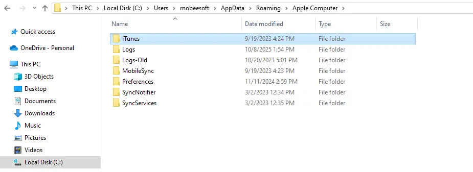 windows delete itunes ipsw